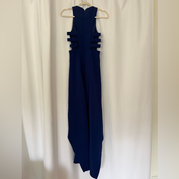BCBG Cobalt Blue High-Low Cutout Evening Dress - Picture 6 of 6